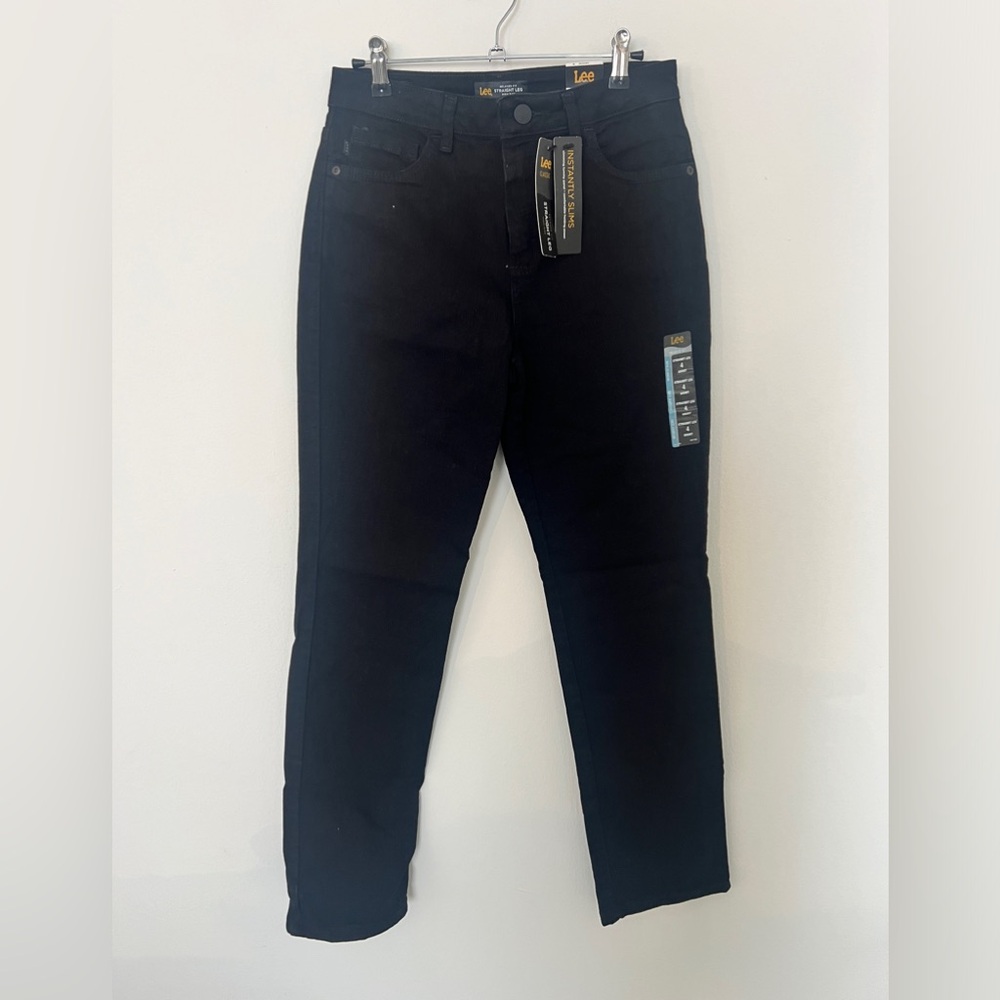 Lee Black Relaxed Fit Straight Leg High Rise Jean